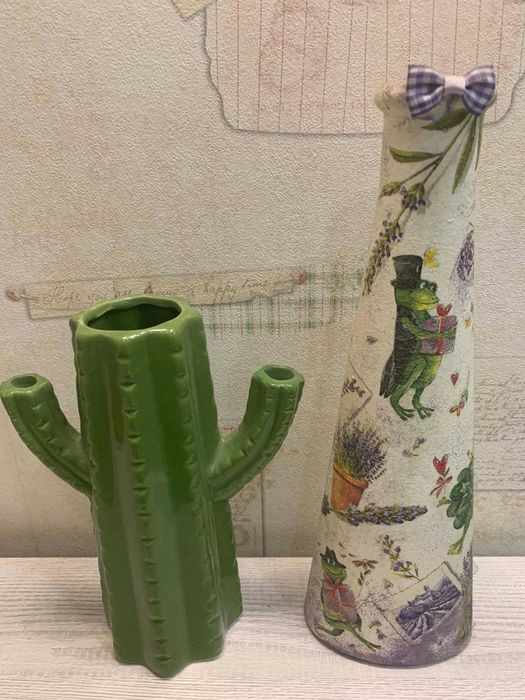 Вазы стекло, фарфор, керамика, стиль декупаж(ручная работа)