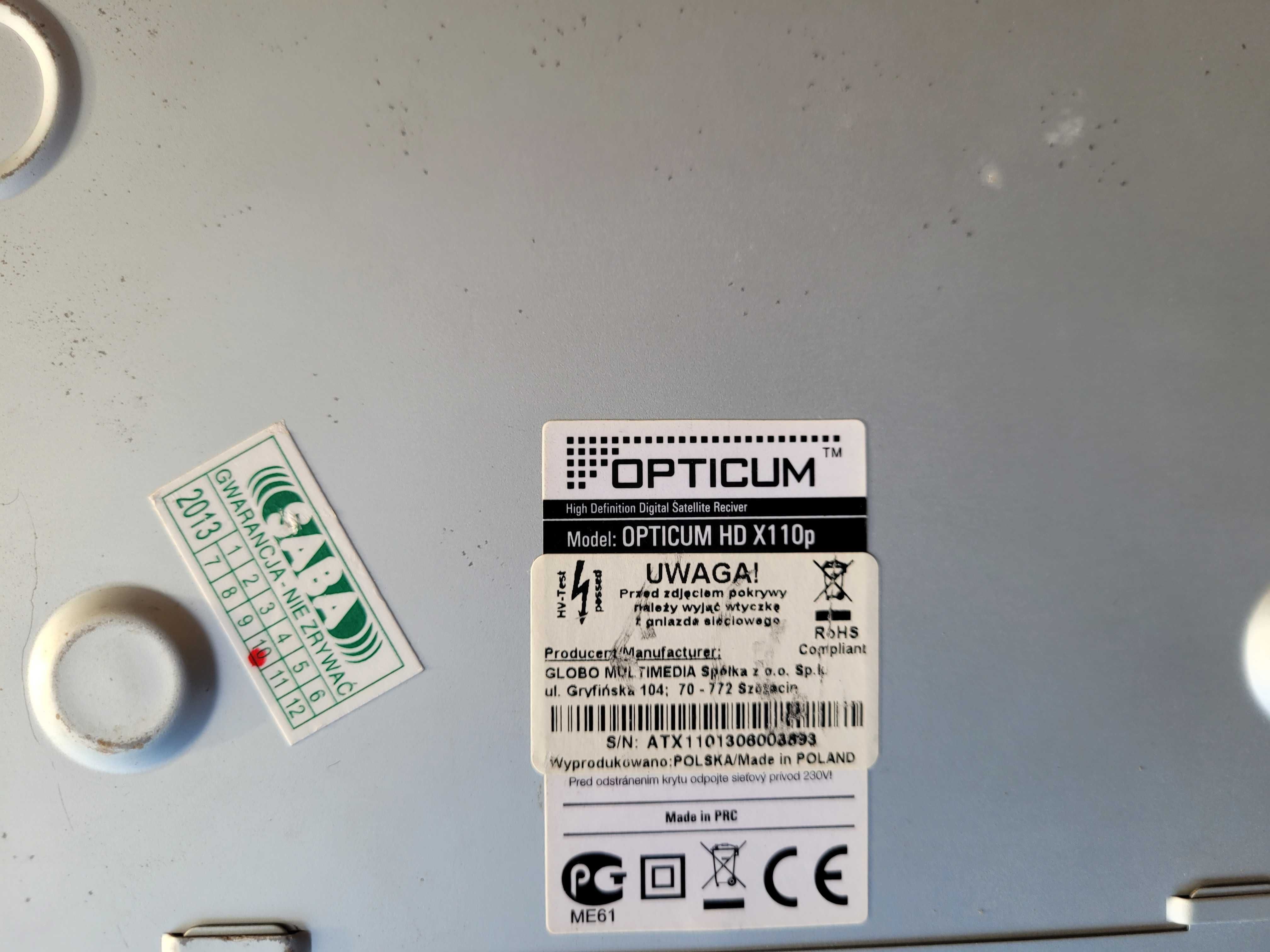 Dekoder Opticum HD X110p z kartą TNK