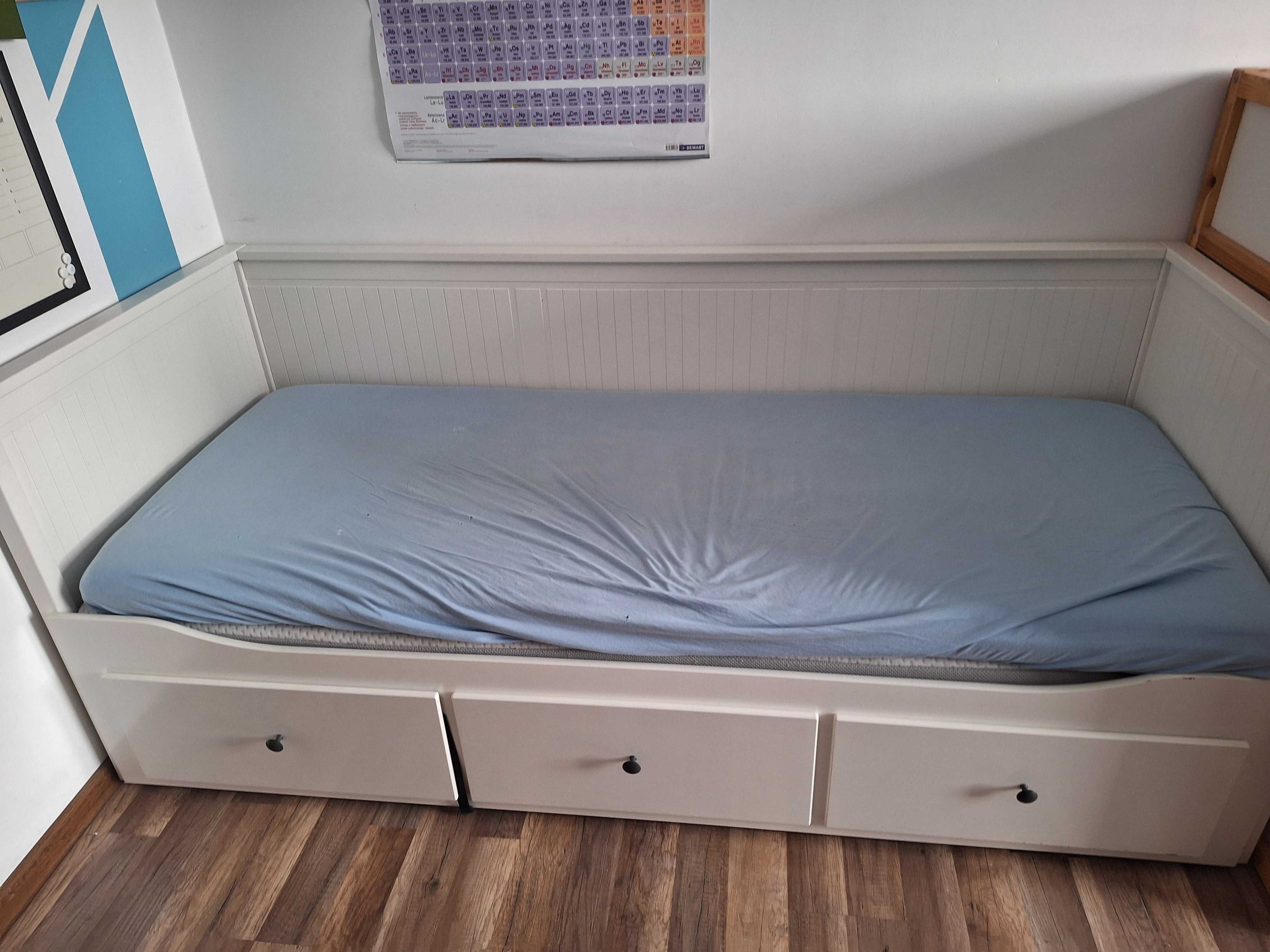 HEMNES
Łóżko z 3 szufladami, 1 materace  80x200 cm