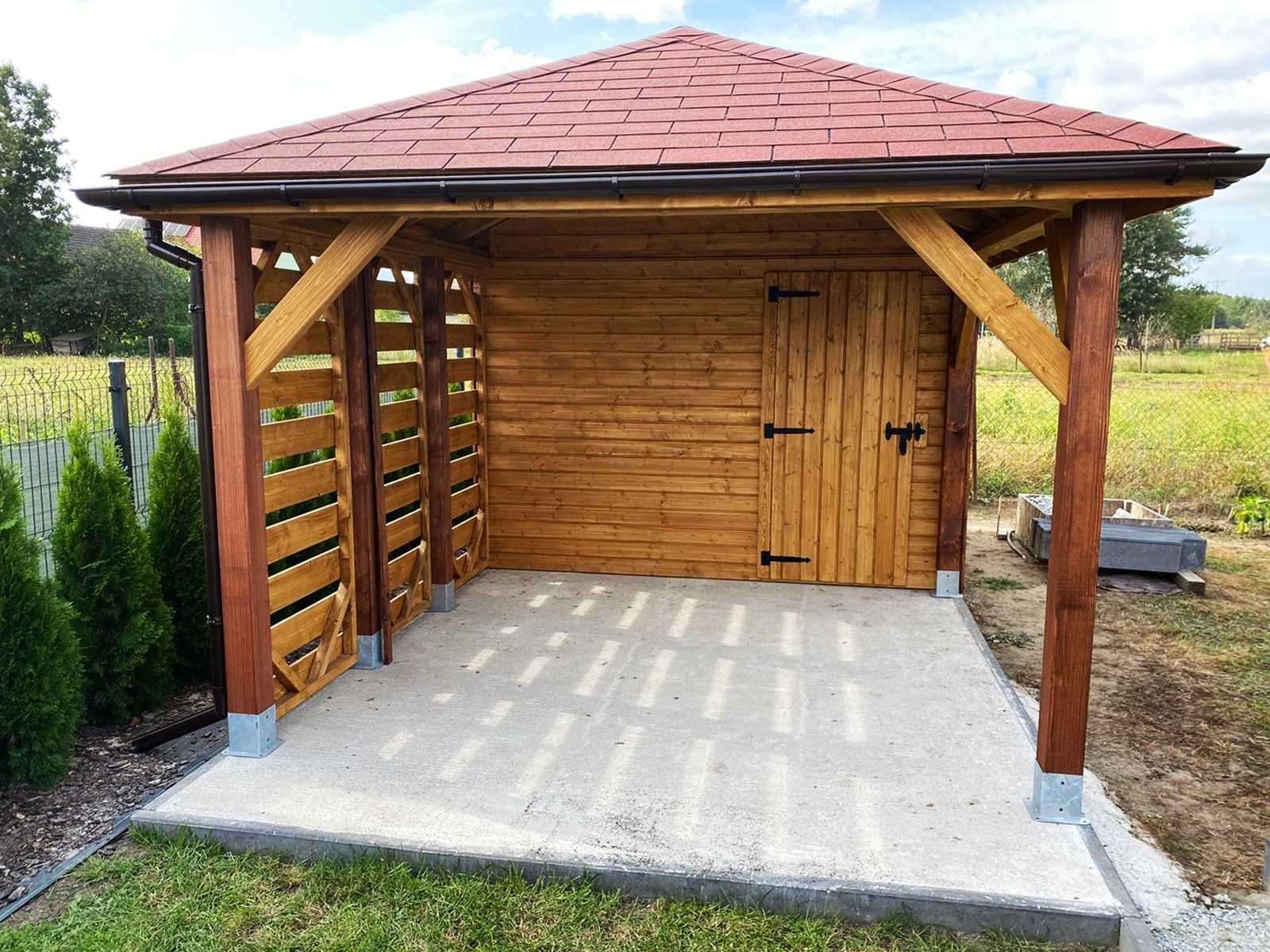 Altana ogrodowa z domkiem narzędziowym Afrodyta 3m x 5m PRODUCENT