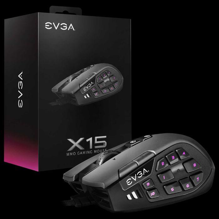 Игровая мышь EVGA X15 MMO Gaming Mouse, 8k, Wired, Black.
