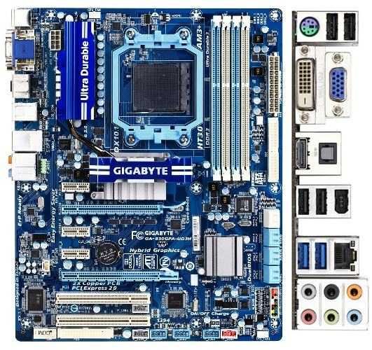 Майнинг комплект Gigabyte GA-890GPA-UD3H V2.1 / 5 PCIe cлотов