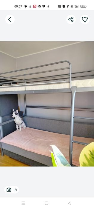 Łóżko piętrowe Ikea Svarta