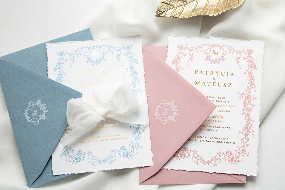 Zaproszenia ślubne złote, złocone, rustykalne, boho