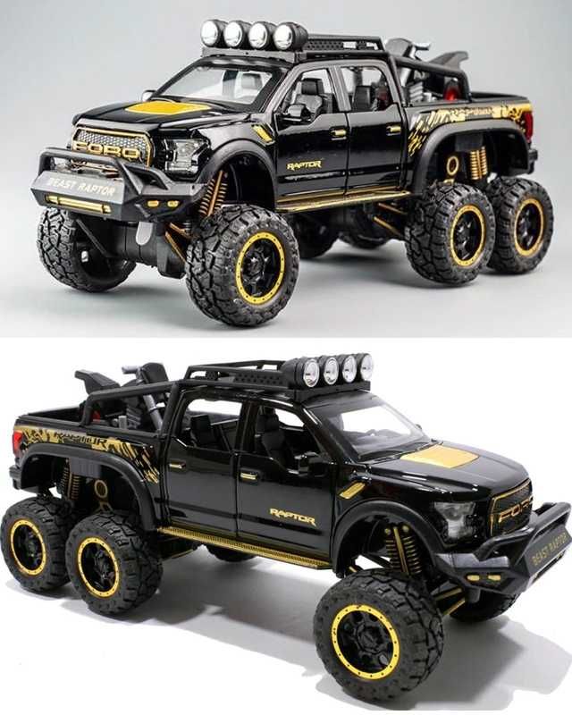 Іграшкова металева машинка, колекційна, Ford Raptor , 1:28 чорний