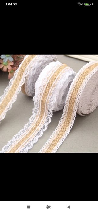 Rustykalna koronkowa wstążka 2m Boho