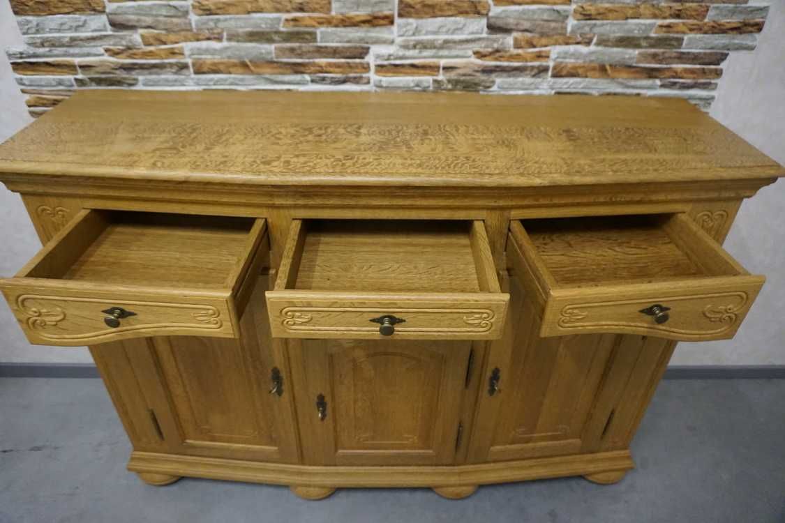 Komoda Wysoka Lity Dąb Dębowa Super pod Telewizor TV  155 cm (p-918)