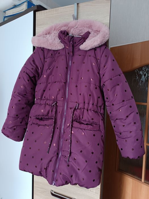 Piękna zimowa kurtka r.122 dla dziewczynki