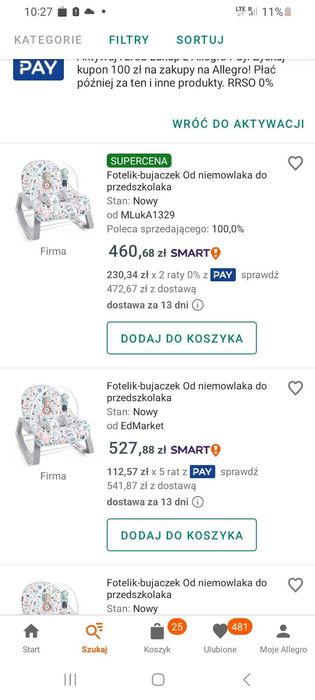 Fotelik-bujaczek Fisher Price od niemowlaka do przedszkolaka