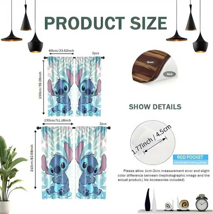 ZASŁONY 2D 75x166cm LILO&STITCH Lilo i Stitch Disney DLA DZIECI h203