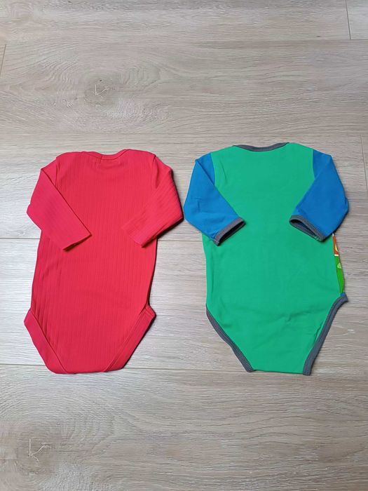 Body długi rękaw x2 gładkie czerwone żabki 'Magasin' 'Me too' 56