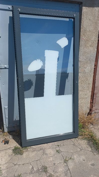 Drzwi zewnętrzne PCV sklepowe 100/205 antracyt