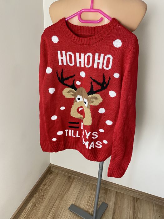 Sweterek świąteczny Dudes rozmiar 140 cm sesja święta mikołaj