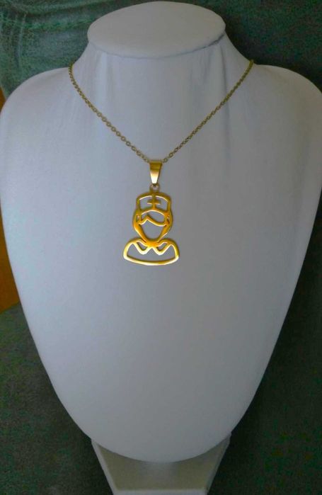 Colar Aço c/ Pendente Enfermeira NOVO