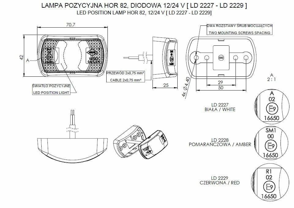 Lampa obrysowa - LD 2227