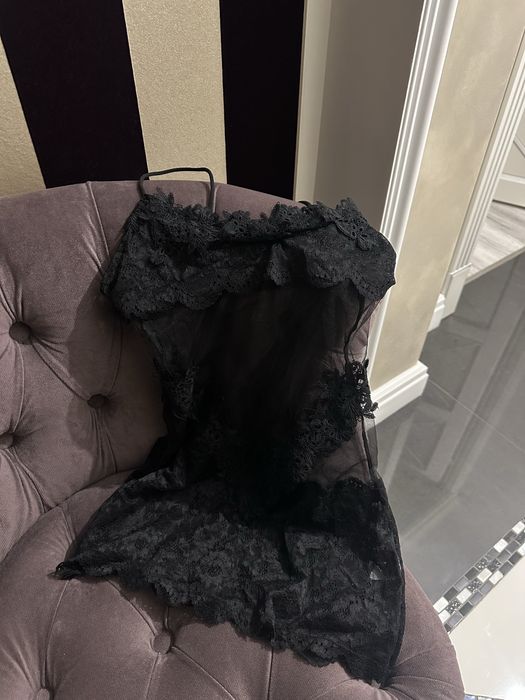 Пеньюар кружевний  чорний xs-s