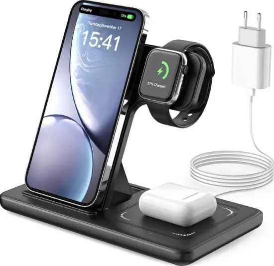 Bezprzewodowa ładowarka induykcyjna  3W1 iPhone Apple Watch Airpods