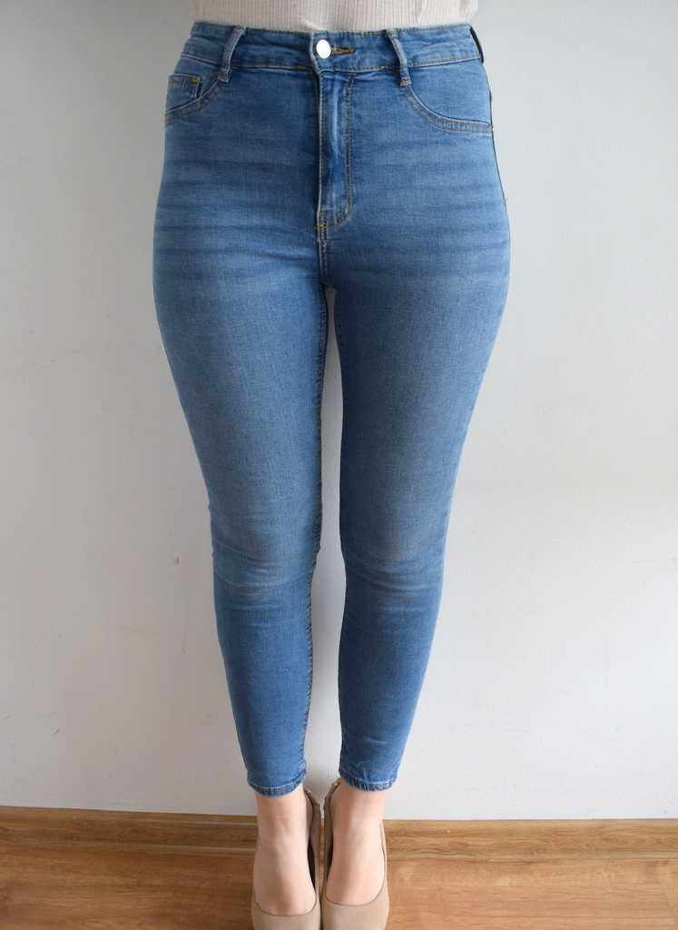 Gina Tricot Molly spodnie jeansy wysoki stan rurki high waist 38 m s