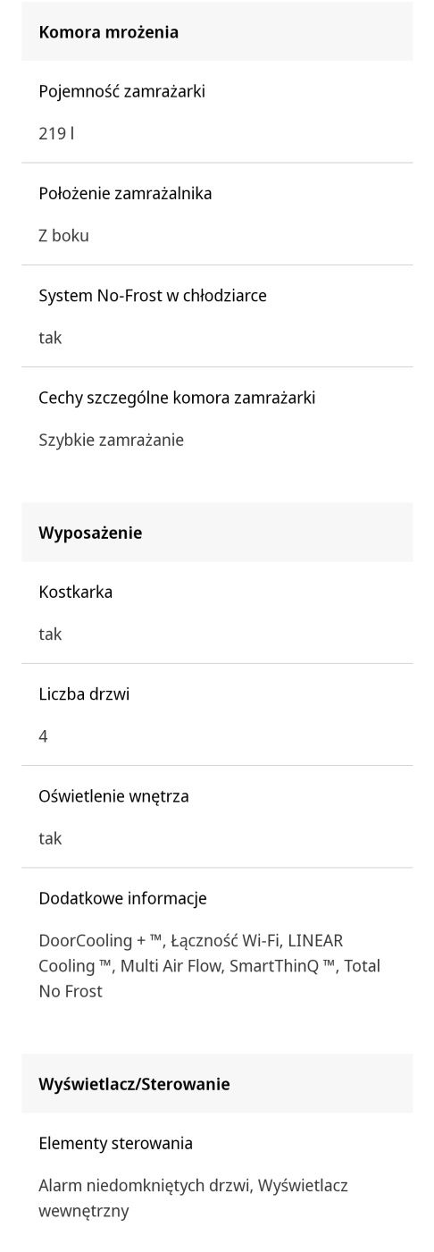 Lodówka LG gsjv70wbtf