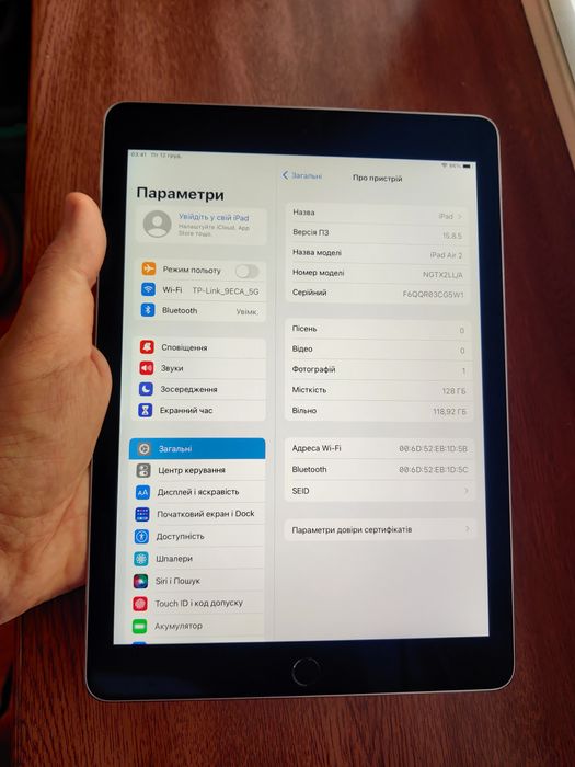 Ipad air 2  128 гб  2019 ідеал 98% apple айпад
