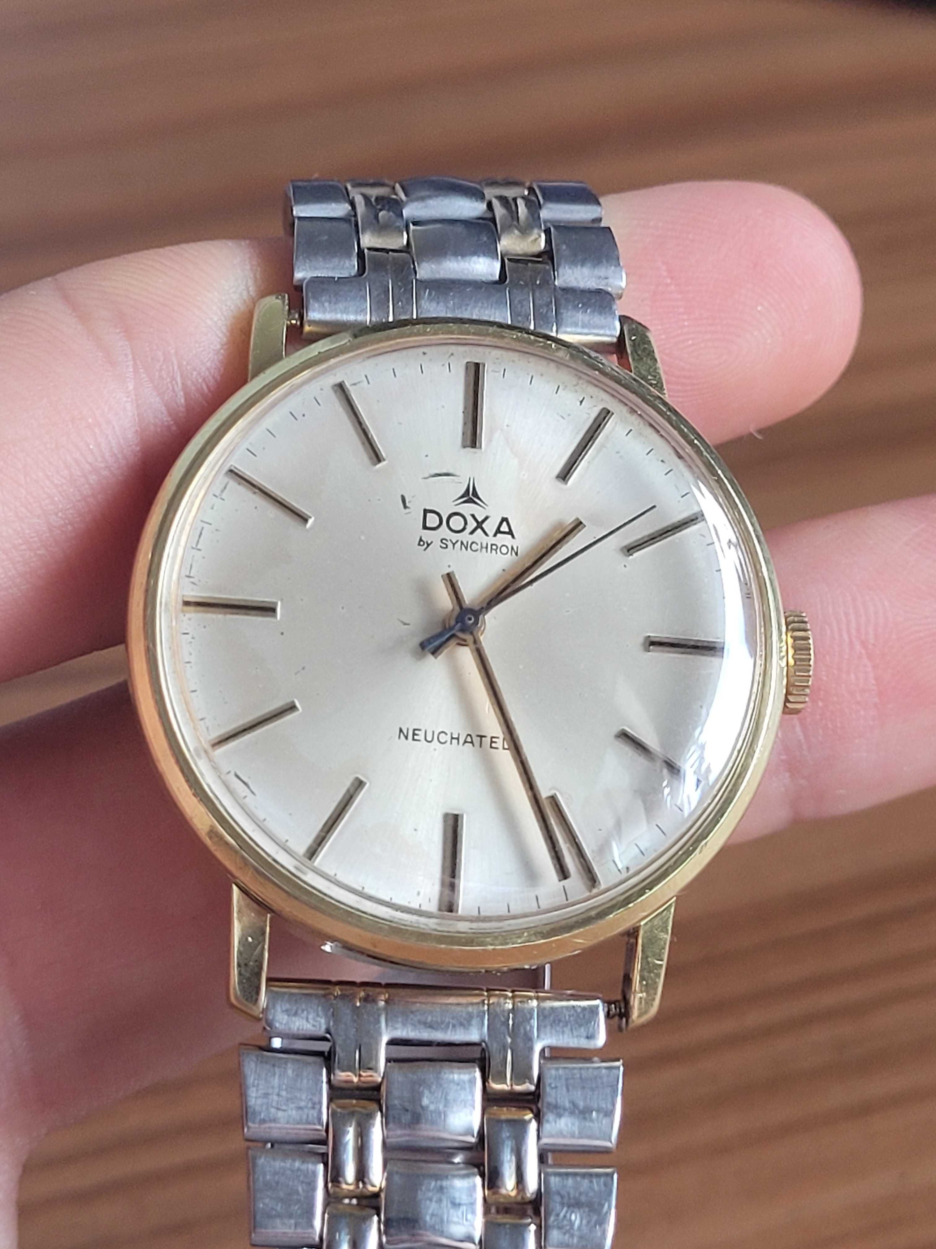 DOXA POZŁACANY zegarek lata 70