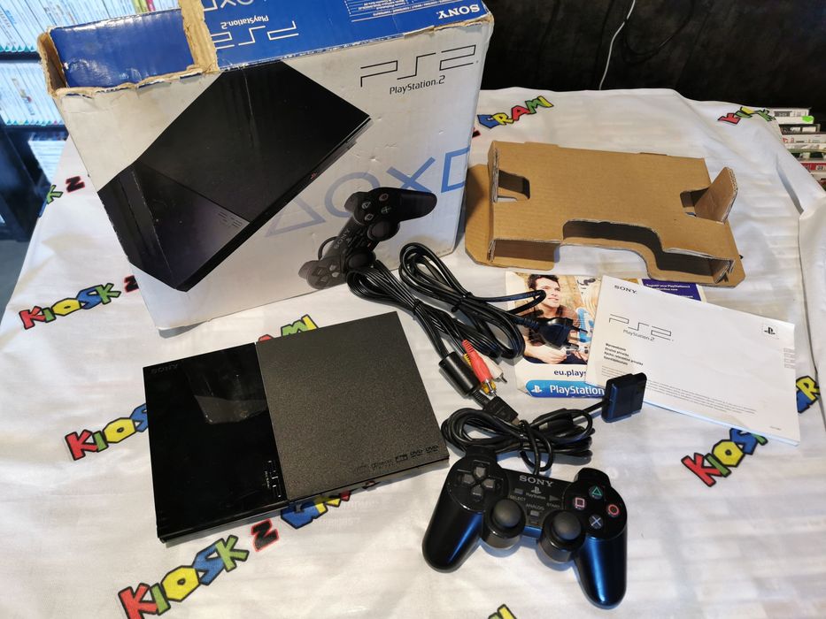Konsola PS2 SLIM SCPH-90004 + oryg pad, instr PL komplet SKLEP Ursus