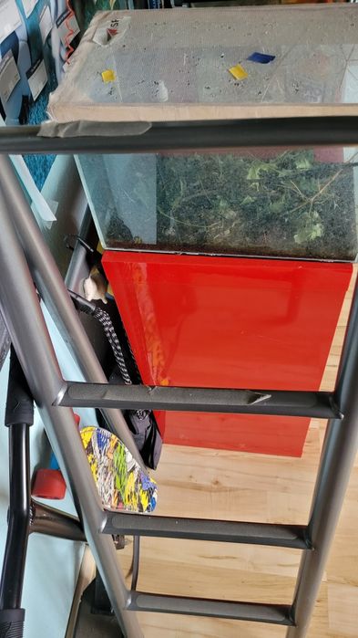 Ikea Svarta łóżko piętrowe 90x200 
Rama łóżka na antresoli, srebrny, 9