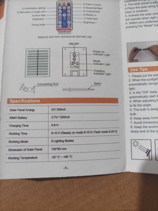 Вулична герлянда, на сонячній панелі