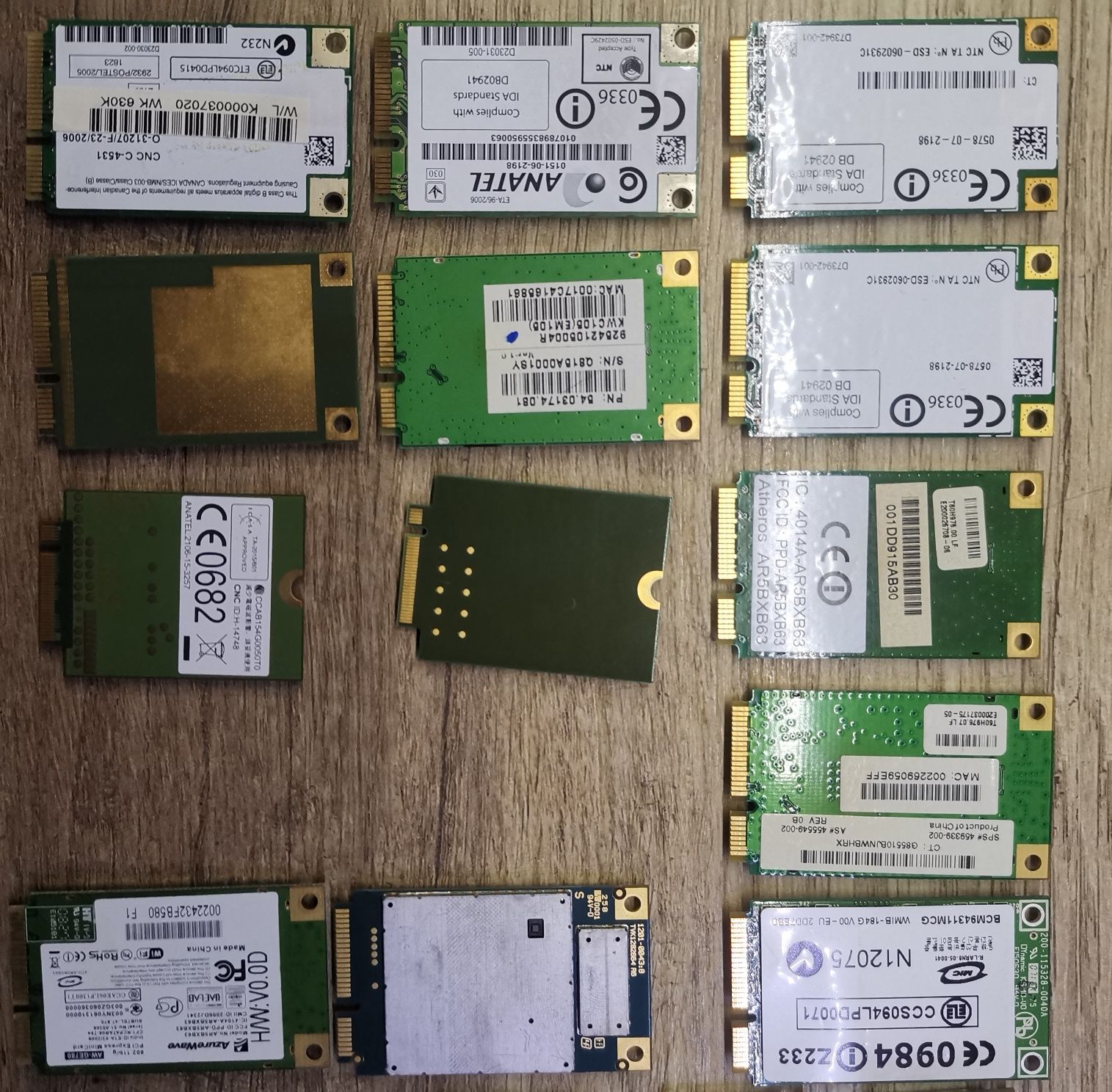 Karty sieciowe i nie tylko do laptopów. Sprawne cena za całość 60