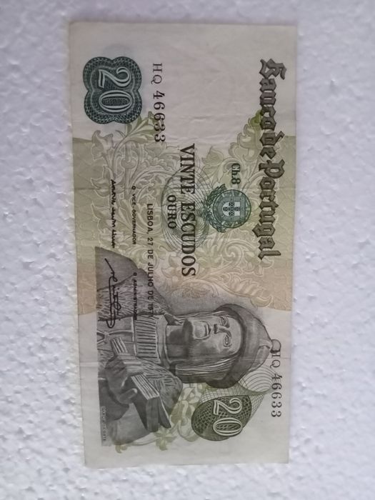 Vendo notas de vinte escudos de Garcia de Orta