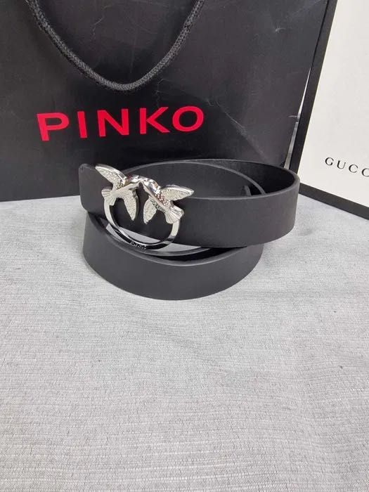 Pasek skórzany unisex klamra Pinko