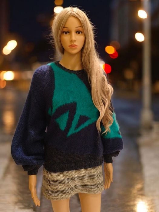 Hand made - piękny sweter ręcznie robiony - XS/S