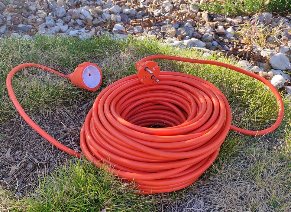 Przedłużacz budowlany kosiarki lampek ogrodu 30M 2x1,0