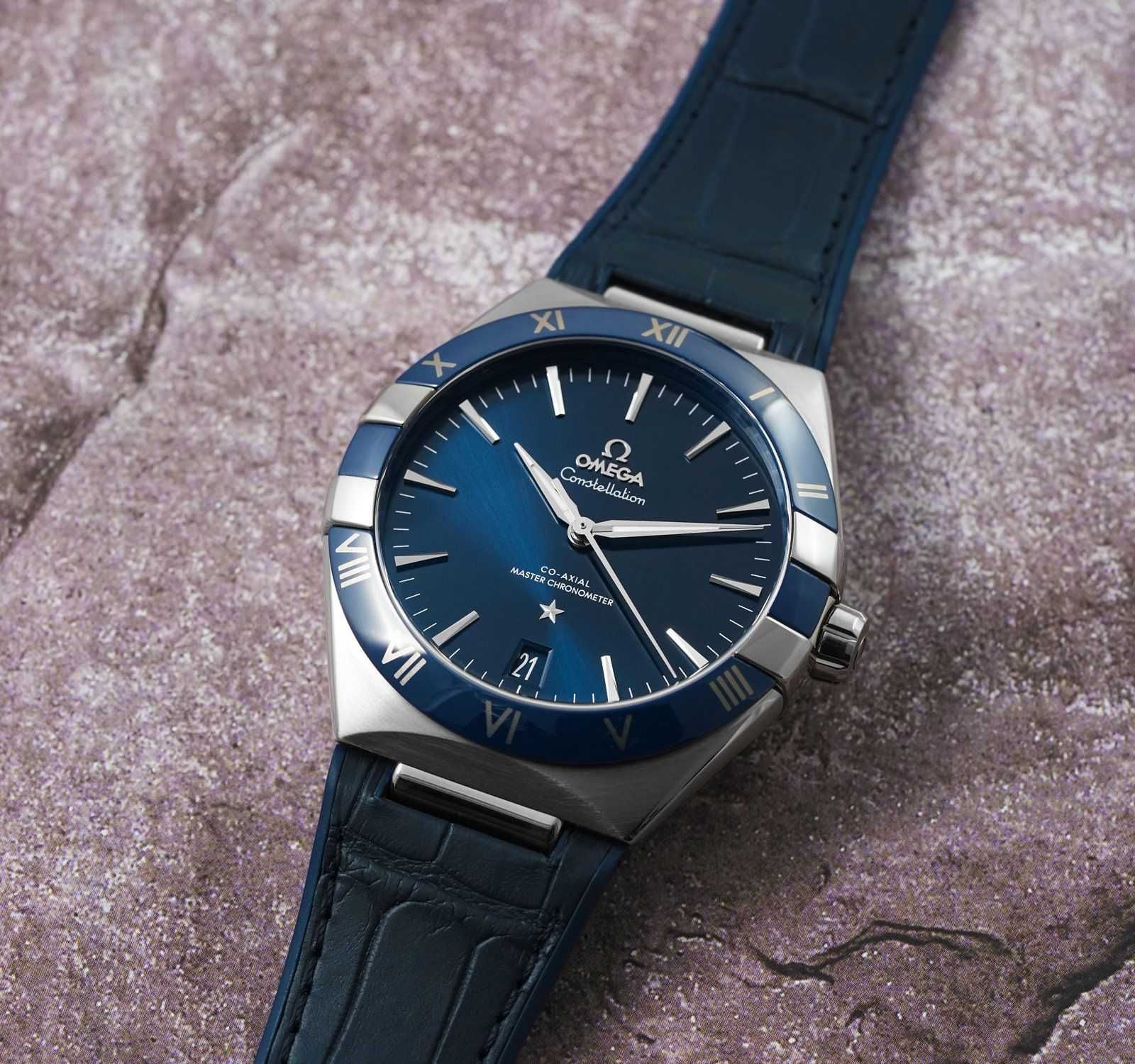 Omega Constellation Blue, 2021, Jak nowy, Gwarancja