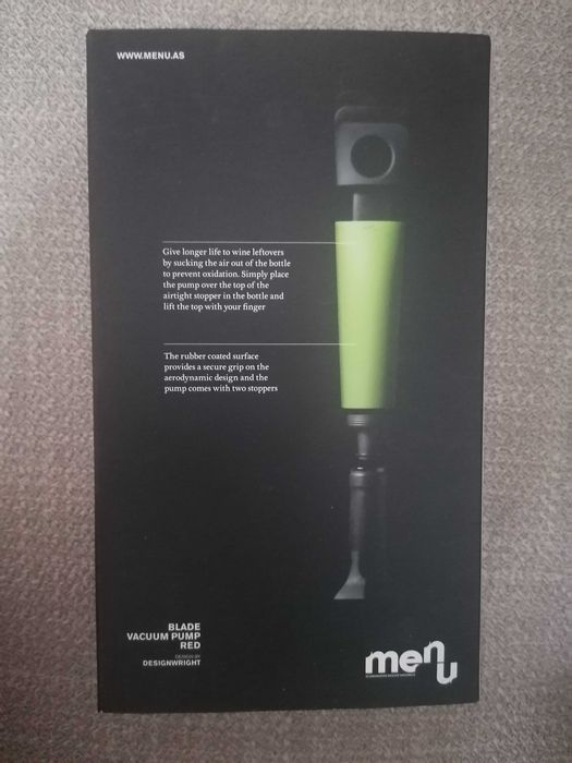 Pompka próżniowa do wina Blade - Menu