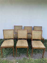 Krzesła stare PRL drewniane 6 sztuk lata 50-60