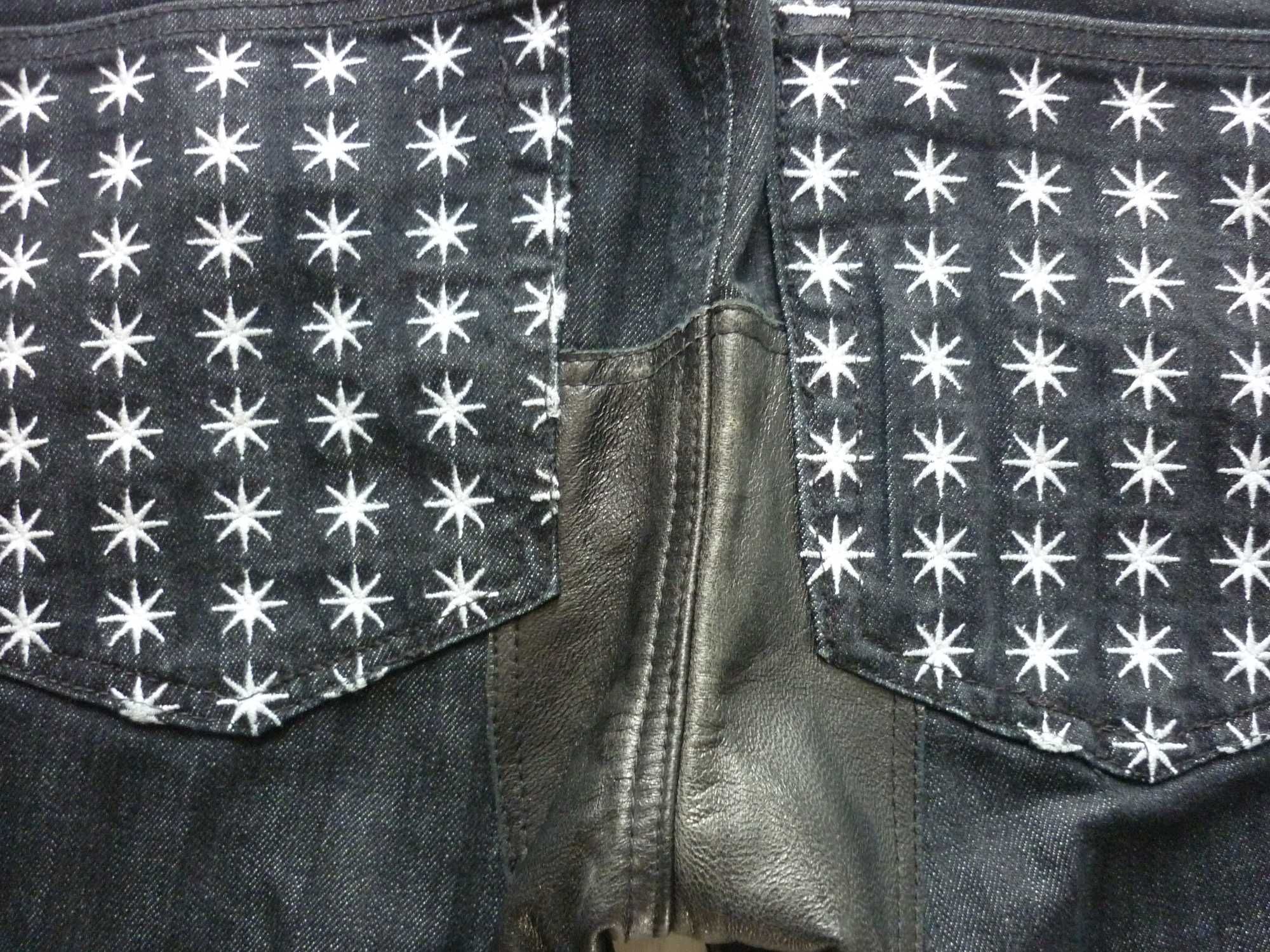Męskie spodnie jeansowe MASS Denim rozmiar L jeans W32 czarne unikat!
