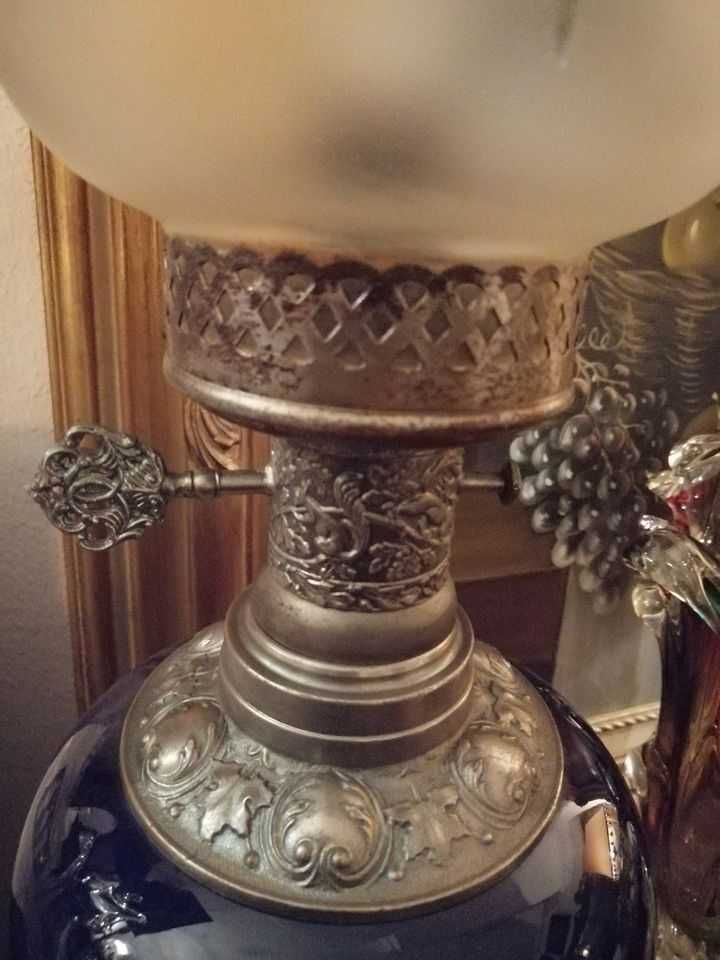 Candeeiro mesa em porcelana, base em bronze - anos 50