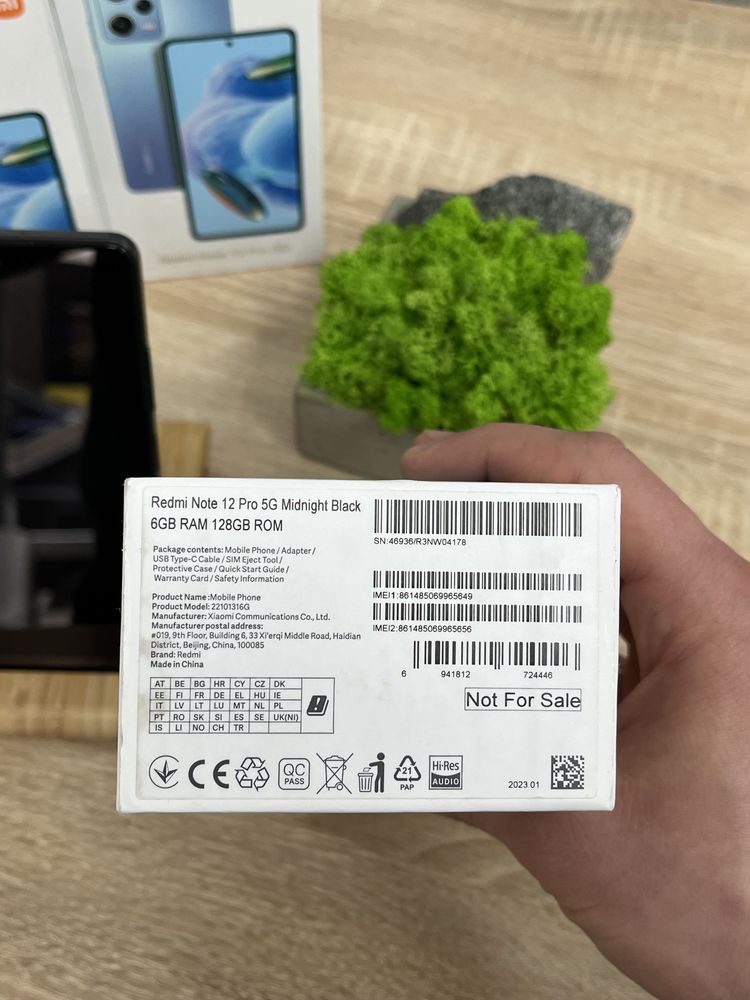 Телефон Xiaomi Redmi Note 12 Pro 5g 6/128gb Midnight global open box