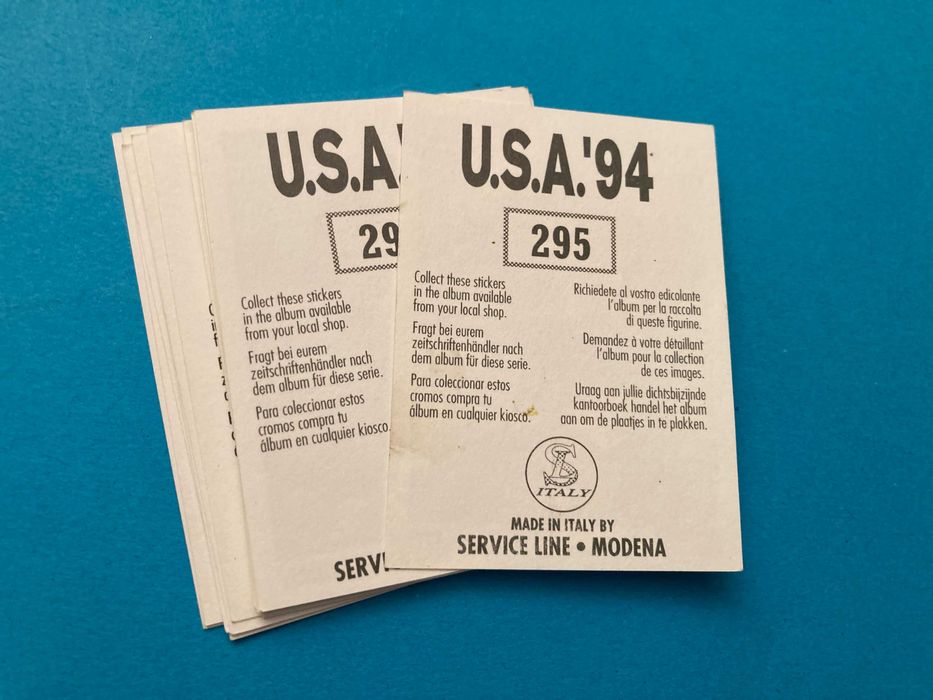 Lote 15 Cromos de Futebol Mundial USA 94 Service Line