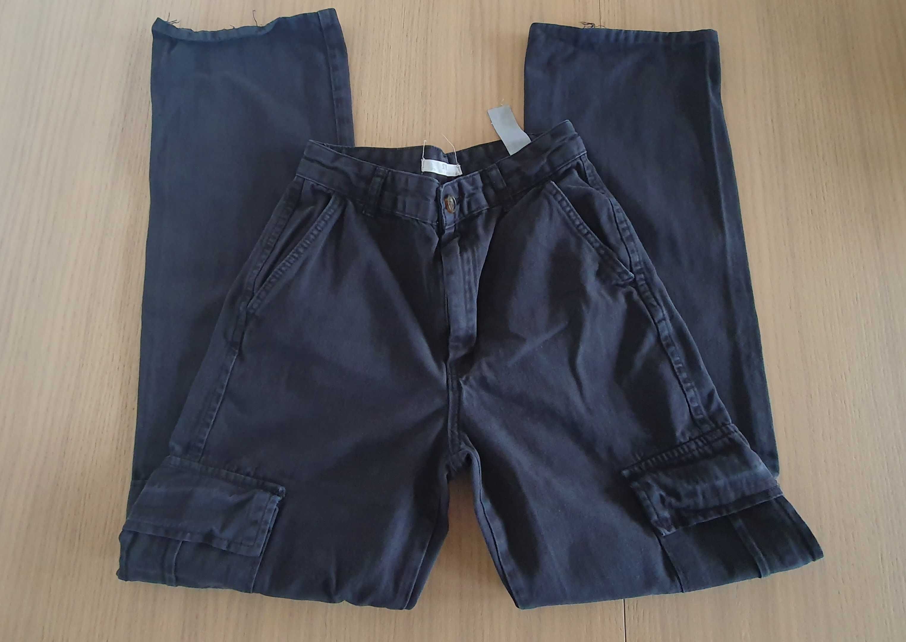 CROPP spodnie czarne bojówki XS