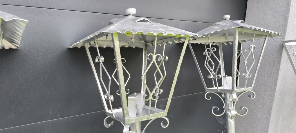 Lampy Stalowe Ogrodowe 6 szt  Ocynk Kute Ręczna praca