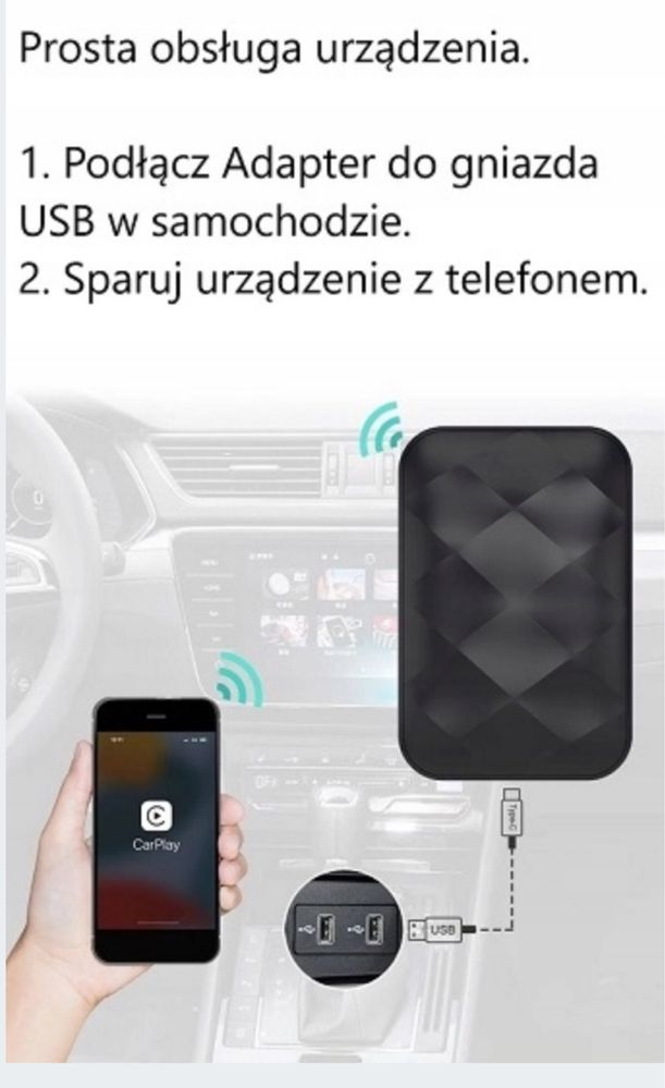 Adapret USB NavTron carplay Android 11 auto youtube netflix odtwarzacz