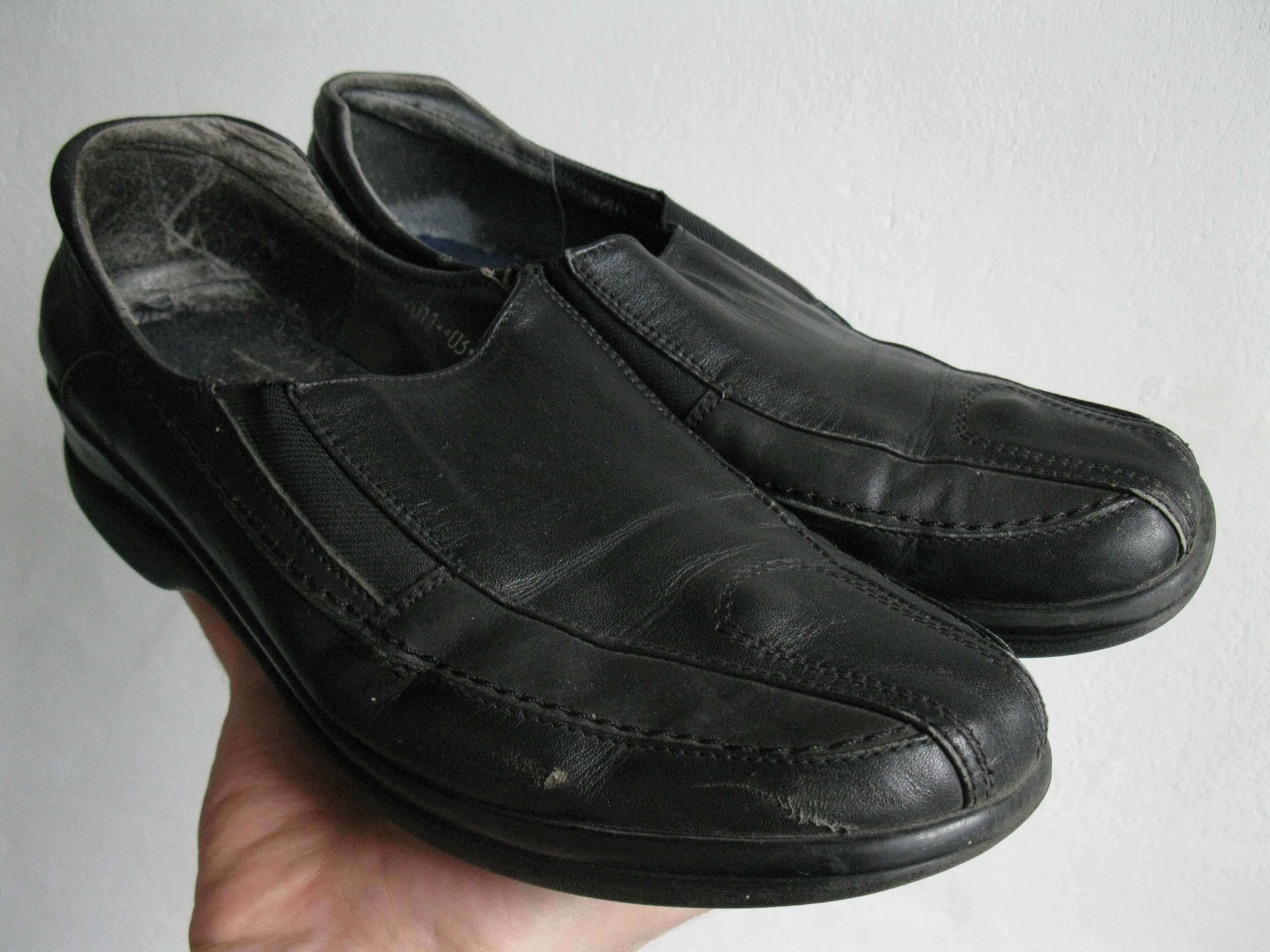 Туфли кожаные чёрные стелька 25 см