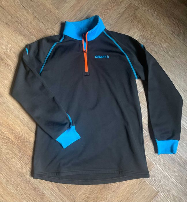 Craft czarno-niebieska bluza sportowa ze ściągaczami i stójką S 36 BDB