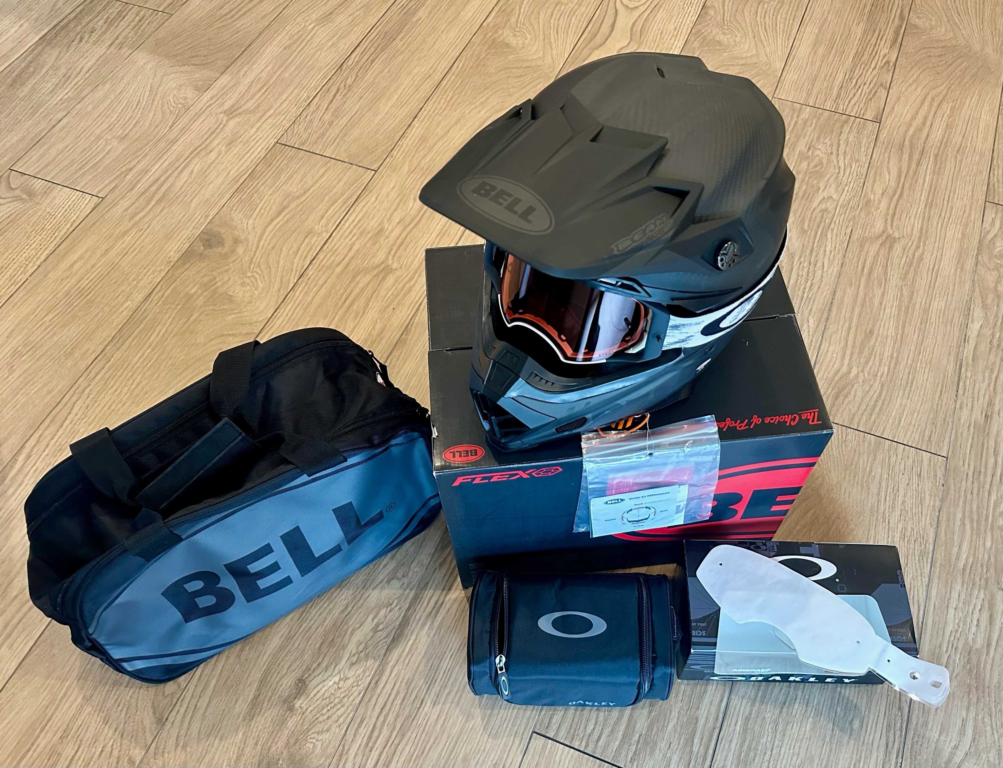 Kask BELL Moto-9 Flex + Gogle OAKLEY Prizm AB MX