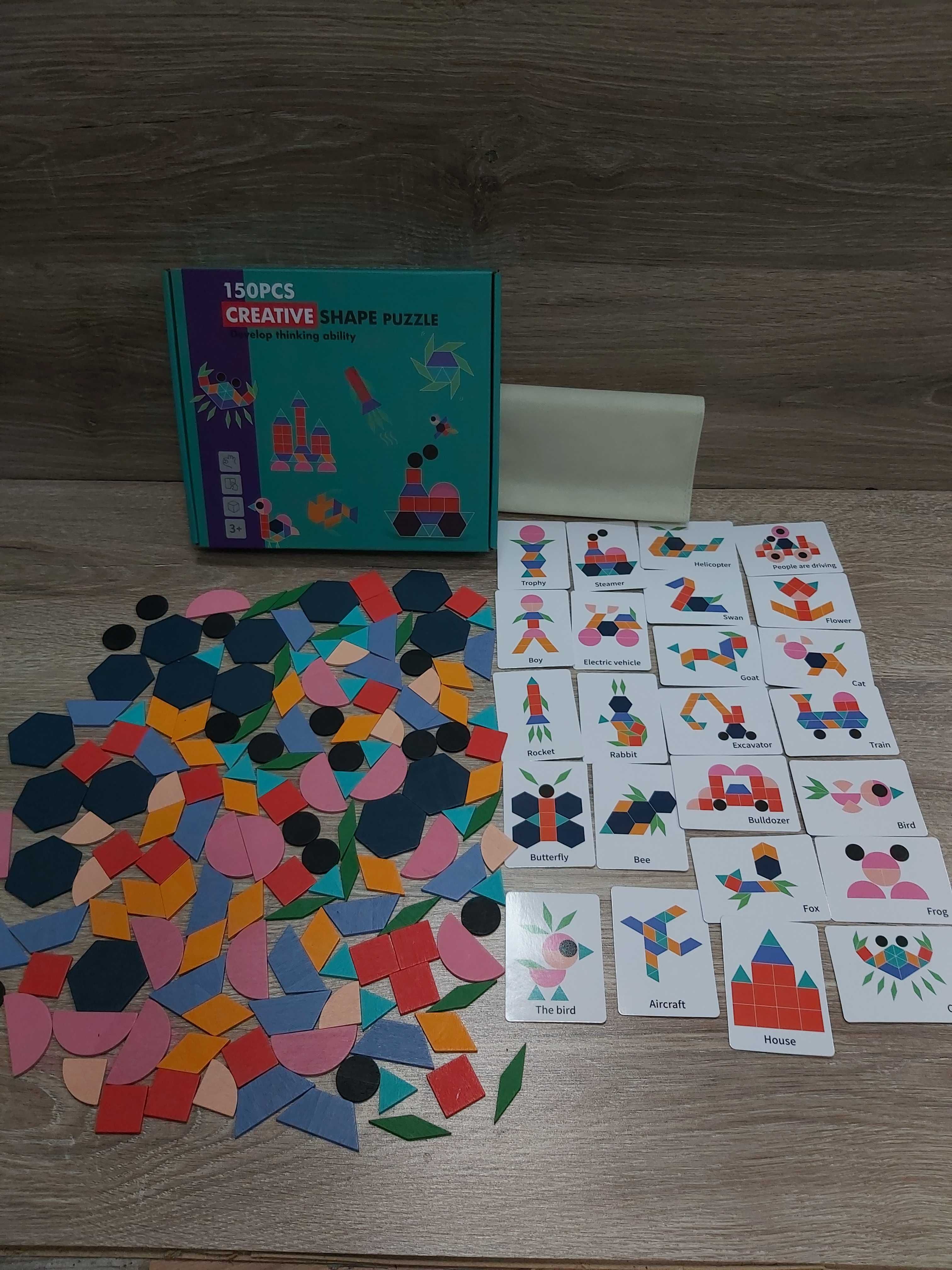 Nowa układanka edukacyjna Montessori drewniane puzzle,klocki 150 sztuk