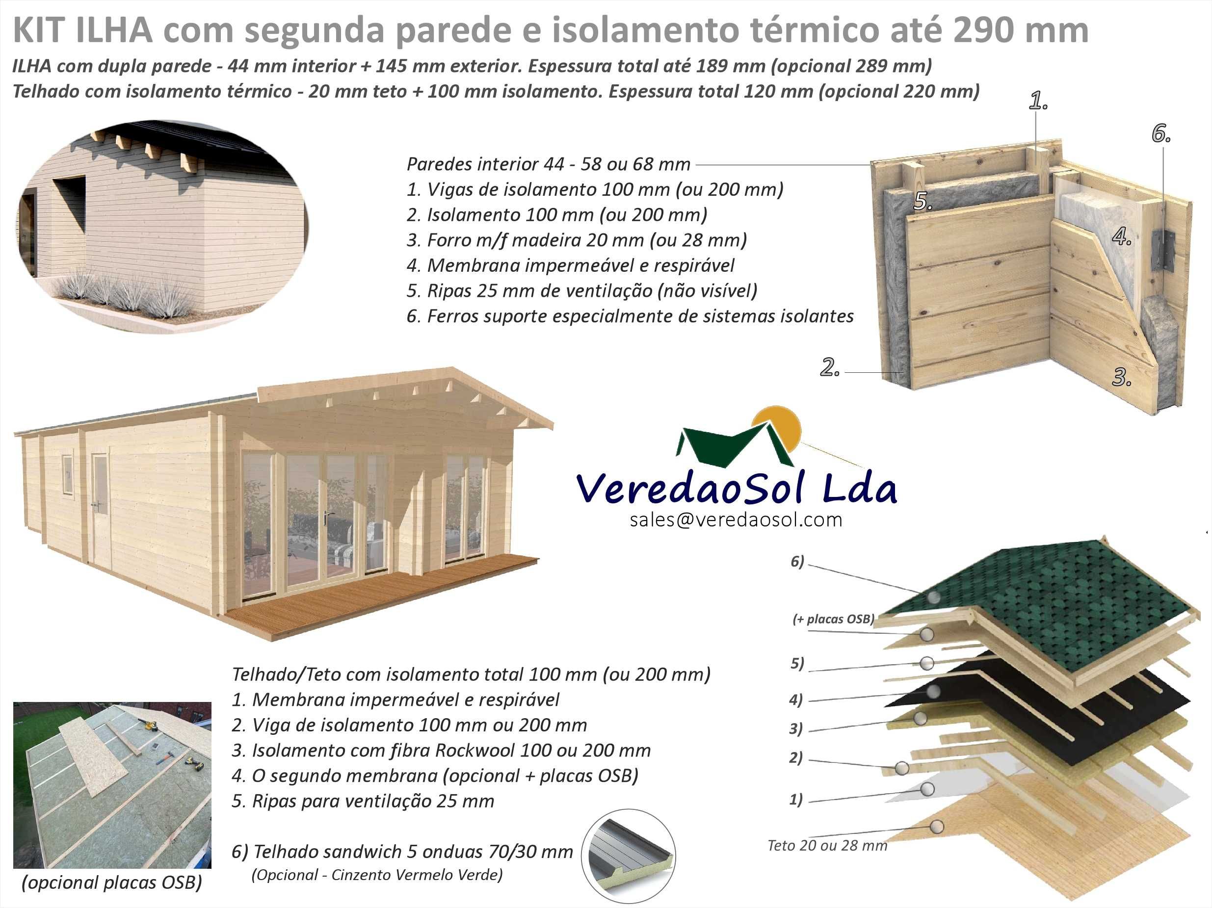 Casa Madeira ILHA T3 44mm - 68.4 m² com terraço Qualidade Premium PLUS