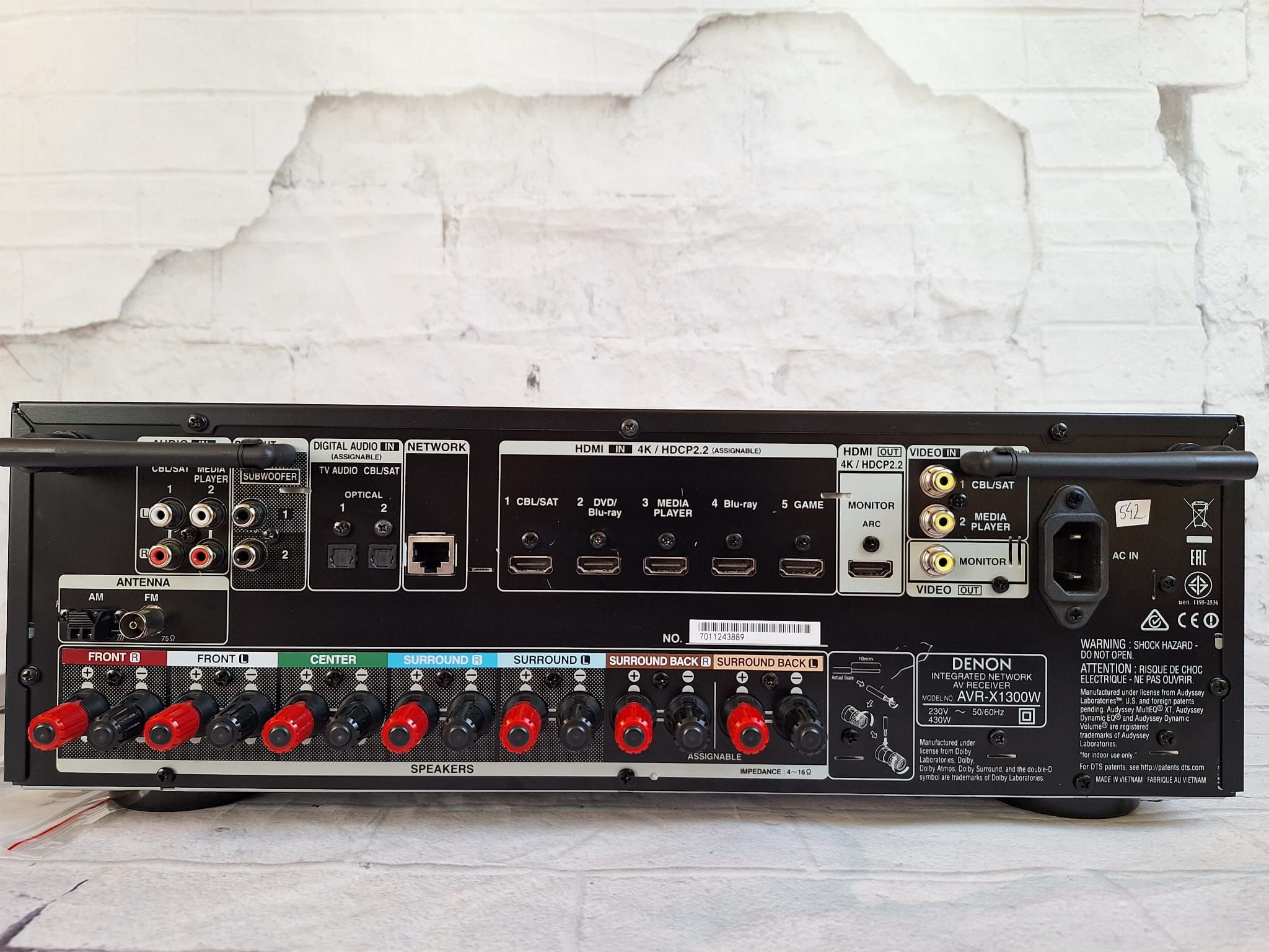 Amplituner 7.2 Denon AVR-X1300 Wifi BT 4K60p ARC DSD Atmos