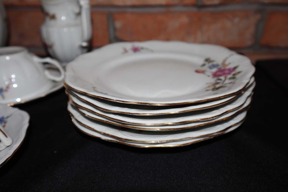 Porcelana Wałbrzych serwis kawa herbata lata 60-te design PRL LSP